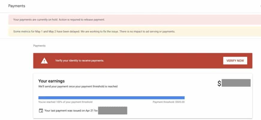 How to verify your identity to receive payment in google Adsense